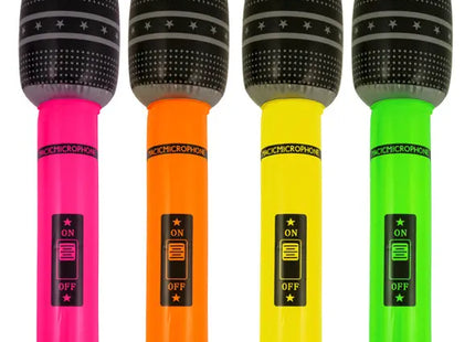 Neonfarbene aufblasbare Mikrofone 66 cm, 4er Set in verschiedenen Farben TK Gruppe® Grosshandel 
