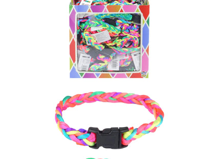 Neonfarbenes Zopfarmband, 21 cm – verschiedene Farben – modisches gewebtes Accessoire für alle Altersgruppen TK Gruppe® Grosshandel 