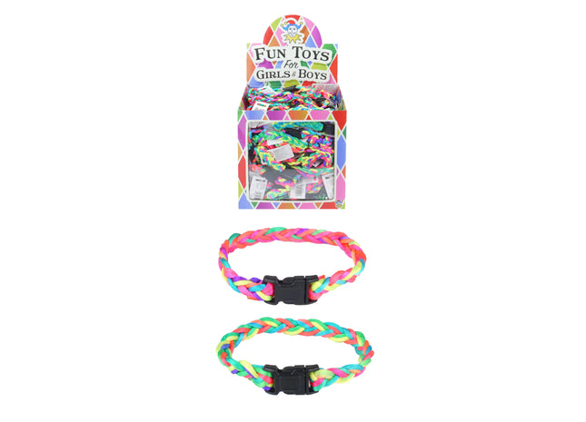 Neonfarbenes Zopfarmband, 21 cm – verschiedene Farben – modisches gewebtes Accessoire für alle Altersgruppen TK Gruppe® Grosshandel 