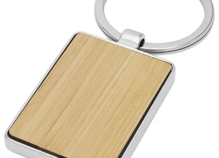 Neta Bamboo Rectangle Keychain - Natural Wood Grain Finish - Eco-friendly & Stylish TK Gruppe® Grosshandel 