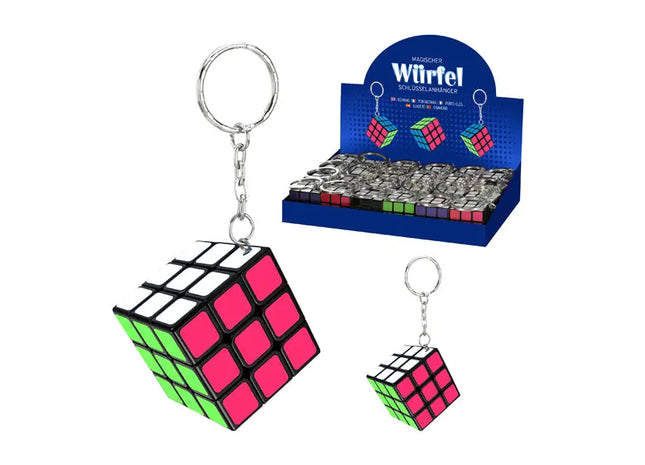Neuer Schlüsselanhänger Zauberwürfel, Mini-Puzzle, ca. 3x3 cm, Denkspiel TK Gruppe® Grosshandel 