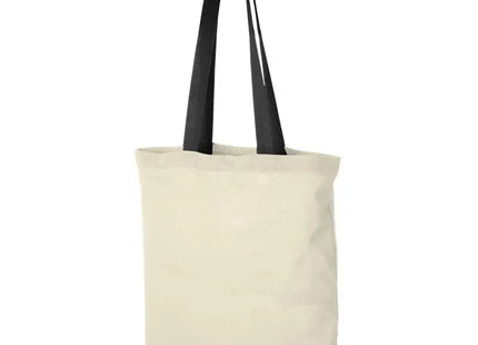 Nevada Zweifarbige Baumwoll-Tragetasche 7 Liter, Natural-Schwarz TK Gruppe® Grosshandel 