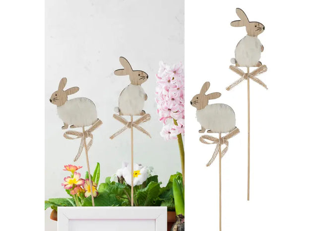 Niedliche Hase-Steckdekoration, 2er Set, 29cm – Zauber für den Garten TK Gruppe® Grosshandel 