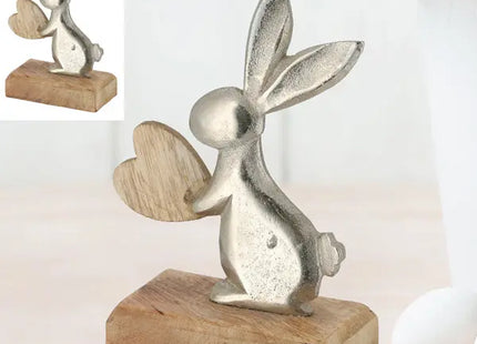 Niedliche Hasenfigur - Herzdetail, ca. 18cmH: Charmantes Dekorationsaccessoire TK Gruppe® Grosshandel 