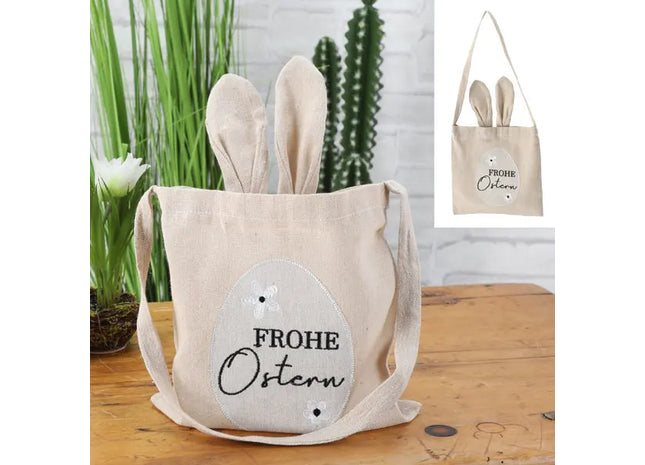 Niedliche Oster-Tasche mit Hasenohren, 24x24cm – Perfekt fürs Osterfest TK Gruppe® Grosshandel 