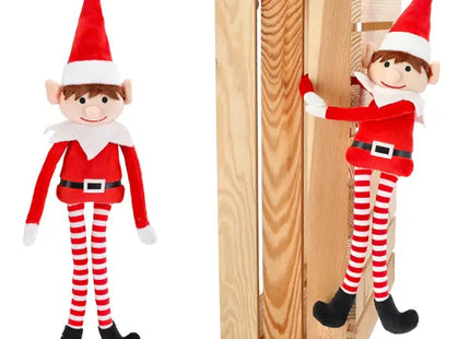Niedlicher Weihnachtself Plüschtier, ca. 40 cm, mit Kletthänden zum Aufhängen TK Gruppe® Grosshandel 