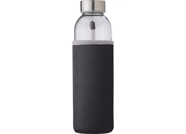 Nika Glasflasche mit Schwarzer Neoprenhülle - Schick & Schützend, 500 ml TK Gruppe® Grosshandel 