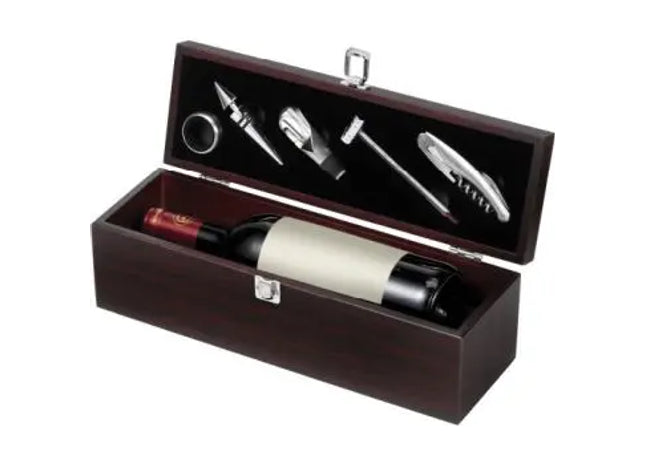 Nikita Premium Weinset - Braun, Elegantes Wein-Zubehörset für Genießer TK Gruppe® Grosshandel 