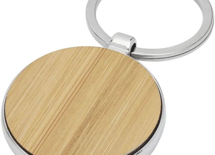 Nino runder Schlüsselanhänger aus Bambus - Natur: Hochwertig, nachhaltig, stilvolles Schlüsselaccessoire TK Gruppe® Grosshandel 