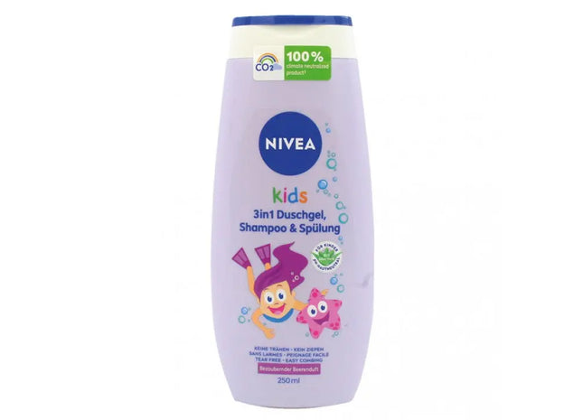 Nivea Kids 3in1 Beeren-Zauber Duschgel, Shampoo & Spülung 250ml - Sanfte Kinderpflege TK Gruppe® Grosshandel 