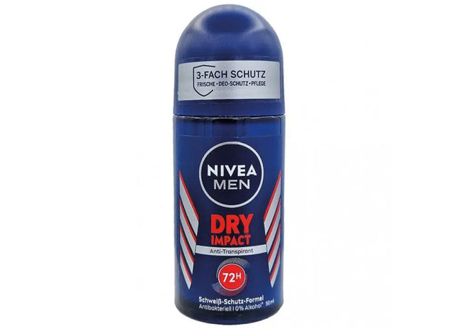 Nivea Men Dry Impact Roll-On Deodorant, 50ml, Intense Odor and Sweat Control TK Gruppe® Grosshandel 