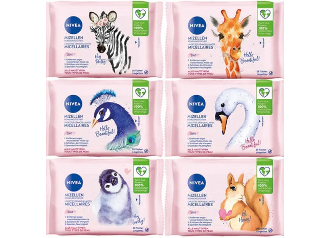 Nivea Visage Mizellen Gesichtsreinigungstücher, 25 Stück - Sanfter Make-up Entferner TK Gruppe® Grosshandel 