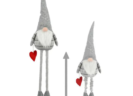 Nordisch Grauer Wichtel Udo mit Teleskopbeinen, Höhenverstellbar bis 140 cm - Flexibles Dekoelement TK Gruppe® Grosshandel 