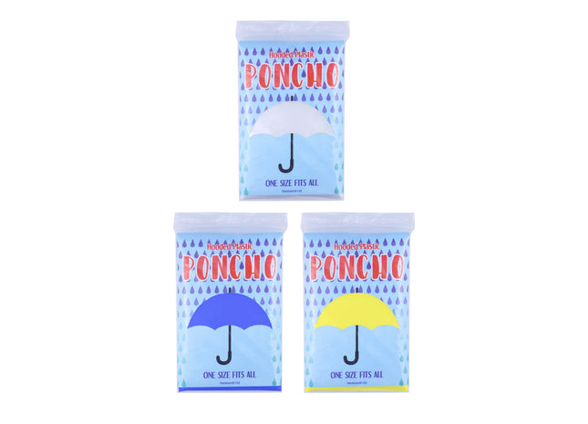 Notfall-Poncho aus Kunststoff, 3 sortierte Farben - Wasserfest & Leicht TK Gruppe® Grosshandel 
