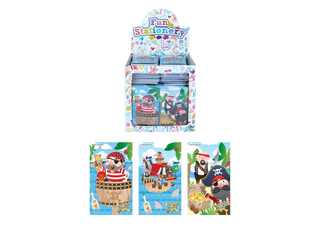 Notizbuch Pirat, Mini-Taschenformat, 9,3 x 5,5 cm, 3 Varianten, Kindergeburtstag, Partygeschenk TK Gruppe® Grosshandel 