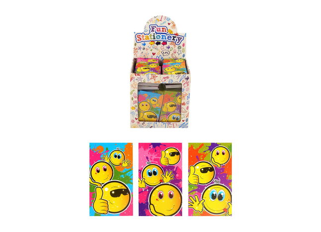 Notizbuch Smile im Taschenformat, 9,3 x 5,5 cm, in 3 verschiedenen Designs, ideal für Unterwegs TK Gruppe® Grosshandel 