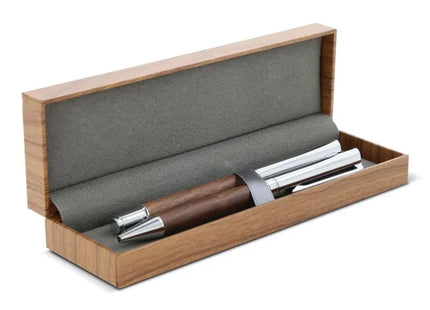 Nussbaumholz Schreibset: Kugelschreiber & Rollerball – Elegantes Holzfinish TK Gruppe® Grosshandel 