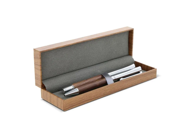 Nussbaumholz Schreibset: Kugelschreiber & Rollerball – Elegantes Holzfinish TK Gruppe® Grosshandel 