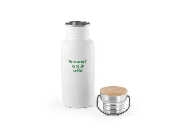 OASIS Edelstahl-Wasserflasche 540 ml in Reinweiß - Stilvoll & Praktisch TK Gruppe® Grosshandel 