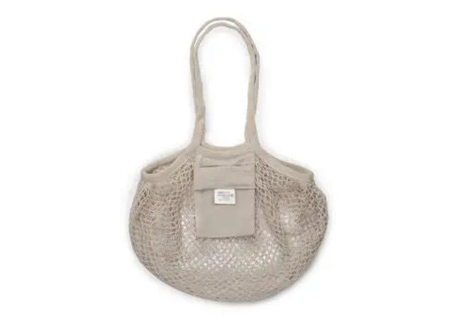 OEKO-TEX Zertifizierte Faltbare Netztasche in Ecru – Umweltfreundlich & Stilvoll TK Gruppe® Grosshandel 