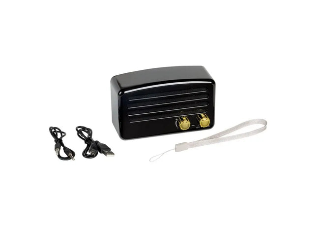 OLDIE Kabelloser Lautsprecher Schwarz - Retro-Look, Moderner Klang TK Gruppe® Grosshandel 