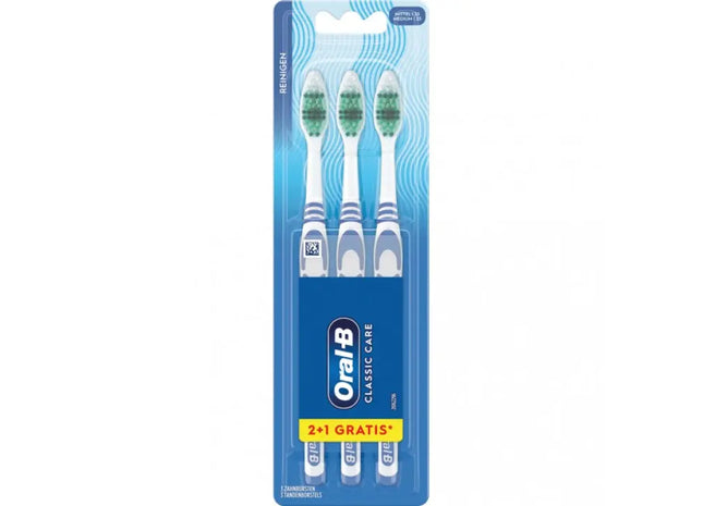 ORAL-B Classic Care 35 Mittel Zahnbürsten, 3er-Pack (2+1 Gratis) – Effektive tägliche Zahnreinigung TK Gruppe® Grosshandel 