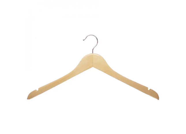 Offener Holzkleiderbügel mit Kerbe, 46x22.5cm - Robust & Elegant TK Gruppe® Grosshandel 