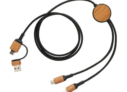 Ohio 6-in-1 Kabel aus RCS-zertifiziertem recyceltem Kunststoff - Schwarz TK Gruppe® Grosshandel 
