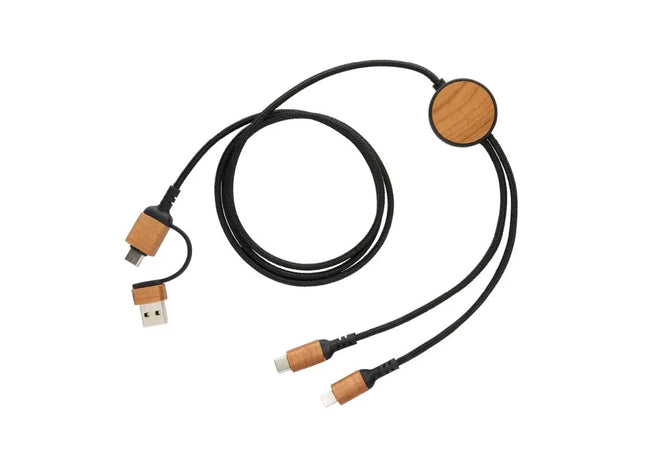 Ohio 6-in-1 Kabel aus RCS-zertifiziertem recyceltem Kunststoff - Schwarz TK Gruppe® Grosshandel 