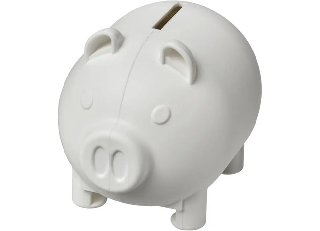 Oink kleines Sparschwein aus recyceltem Kunststoff - weiß, Nachhaltige Spardose TK Gruppe® Grosshandel 