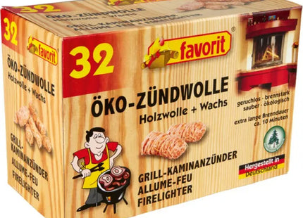 Öko-Anzündwolle für Grill und Ofen, 32 mm, Natürliche Feueranzünder TK Gruppe® Grosshandel 