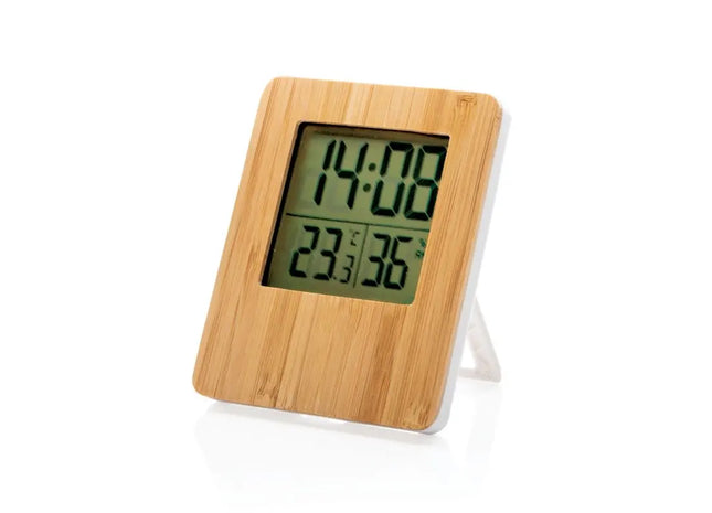 Öko-Bambus Wetterstation - Natürlich Braun-Weiß, Umweltfreundlich TK Gruppe® Grosshandel 