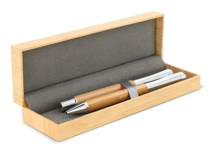 Öko-Freundliches Bambus Schreibset mit Kugelschreiber & Rollerball TK Gruppe® Grosshandel 