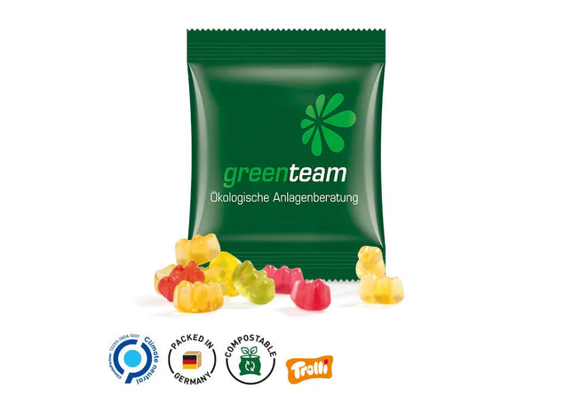 Öko-Fruchtgummi in Minitüte, 15g - Kompostierbare Verpackung, süßer Genuss TK Gruppe® Grosshandel 