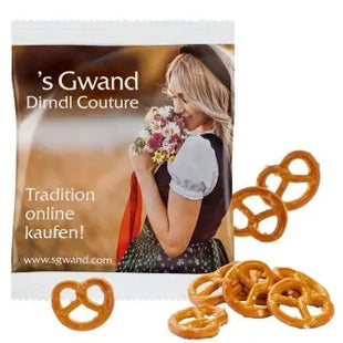Öko Mini Salz-Brezeln im bedruckbaren Bio-Tütchen - Snacken mit Stil TK Gruppe® Grosshandel 