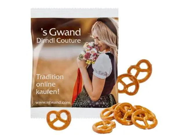 Öko Mini Salz-Brezeln im bedruckbaren Bio-Tütchen - Snacken mit Stil TK Gruppe® Grosshandel 