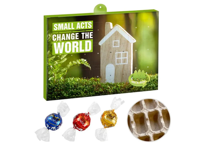 Öko-Premium-Adventskalender mit Lindt Lindor Kugel Mix, personalisierbar TK Gruppe® Grosshandel 
