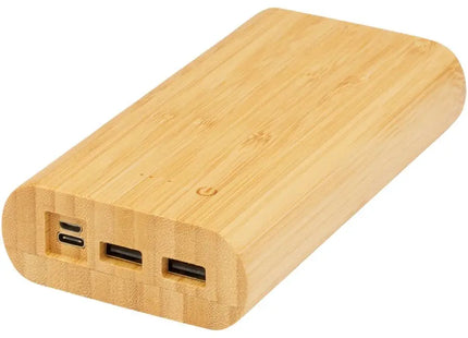 Öko-freundliche Tulda Bambus Powerbank, 20.000 mAh - Natürlich nachhaltig TK Gruppe® Grosshandel 