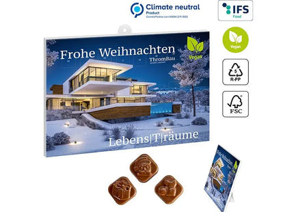 Öko-freundlicher veganer Classic-Schoko-Adventskalender, bedruckbar TK Gruppe® Grosshandel 