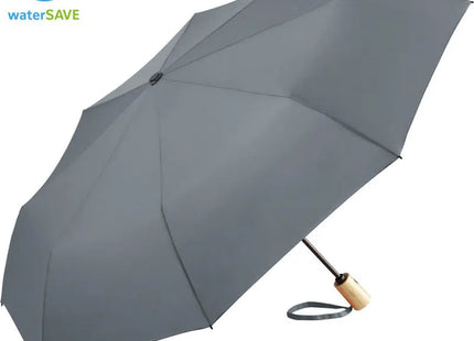 ÖkoBrella AOC-Mini-Taschenschirm mit waterSAVE Bezug - Grau, Nachhaltig und Kompakt TK Gruppe® Grosshandel 