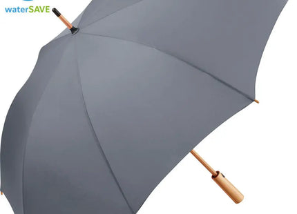 ÖkoBrella Bambus-Stockschirm, Midsize, mit waterSAVE Bezug – Grau, Nachhaltig und Stilvoll TK Gruppe® Grosshandel 