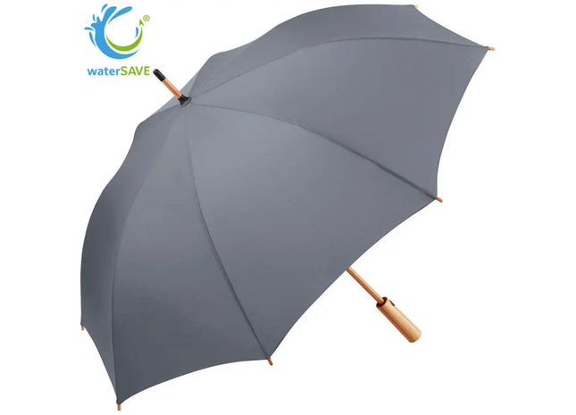 ÖkoBrella Bambus-Stockschirm, Midsize, mit waterSAVE Bezug – Grau, Nachhaltig und Stilvoll TK Gruppe® Grosshandel 