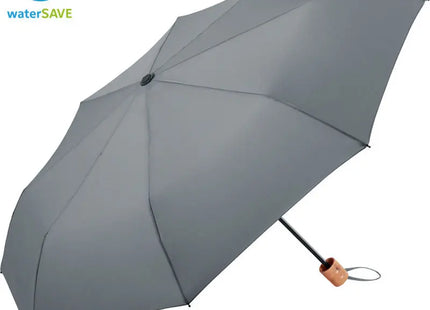 ÖkoBrella Shopping Mini-Taschenschirm mit waterSAVE Bezug - Grau, Nachhaltig und Kompakt TK Gruppe® Grosshandel 