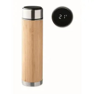 Ökologische 480 ml Thermosflasche PANAY - Holzoptik, isoliert und stilvoll TK Gruppe® Grosshandel 