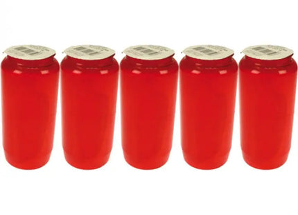 Öl-Grablichter Nr. 7, Rot, 5er-Pack - Wetterfeste Gedenklichter für Draußen TK Gruppe® Grosshandel 