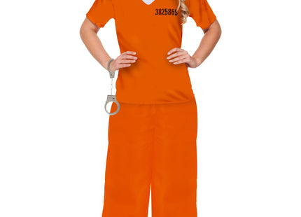 Orange Gefängnis-Kostüm für Damen, Einheitsgröße: Erwachsene TK Gruppe® Grosshandel 