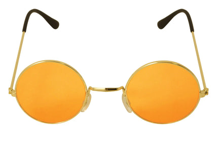 Orange getönte Brille, Sonnenbrille für Erwachsene, goldfarbener Rahmen, UV-Schutz TK Gruppe® Grosshandel 