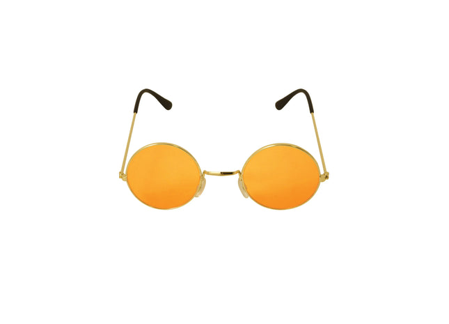 Orange getönte Brille, Sonnenbrille für Erwachsene, goldfarbener Rahmen, UV-Schutz TK Gruppe® Grosshandel 
