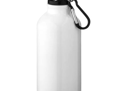 Oregon 400ml RCS-zertifizierte Trinkflasche aus recyceltem Aluminium mit Karabinerhaken - Weiß TK Gruppe® Grosshandel 