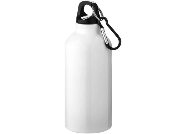Oregon 400ml RCS-zertifizierte Trinkflasche aus recyceltem Aluminium mit Karabinerhaken - Weiß TK Gruppe® Grosshandel 